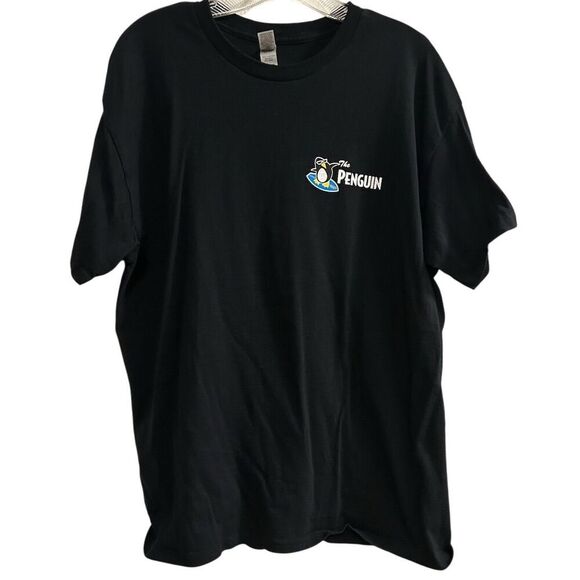 Bethany Beach Delaware Penguin Logo Men's T-Shirt Black Size L - Picture 1 of 13